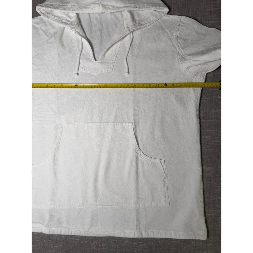 Soft Surroundings White Textured V-Neck Hoodie Pullover Kangaroo Pocket 2X USA - Picture 7 of 8